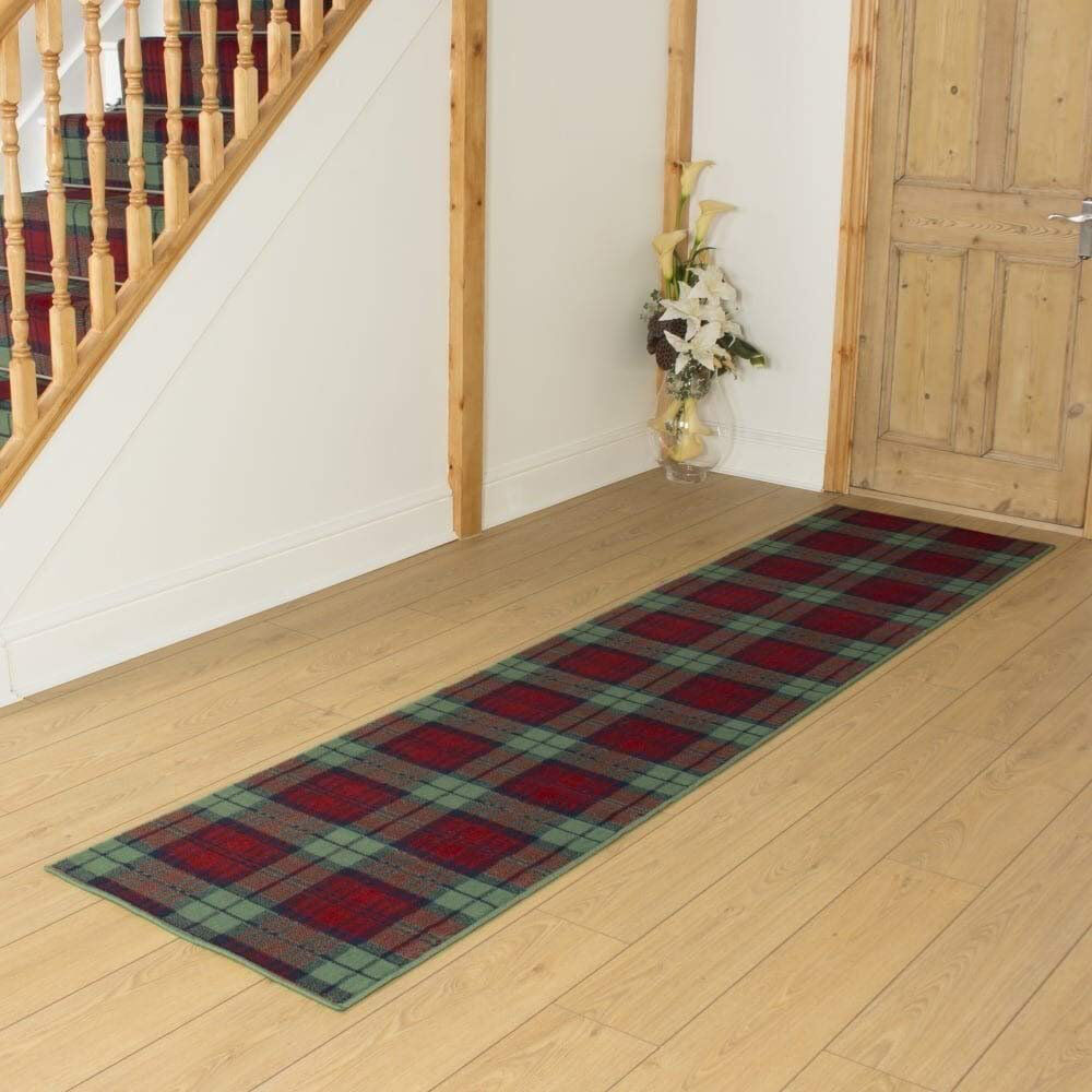 Alpen Home Ashburton Plaid Indoor Area Rug Red Green Runner 150cm x 70cm
