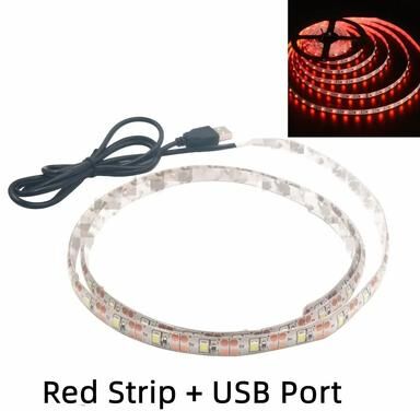 Uplift Picks Flexible USB LED Strip Lights For Brighter TV And Room Accents red 2 Meters
