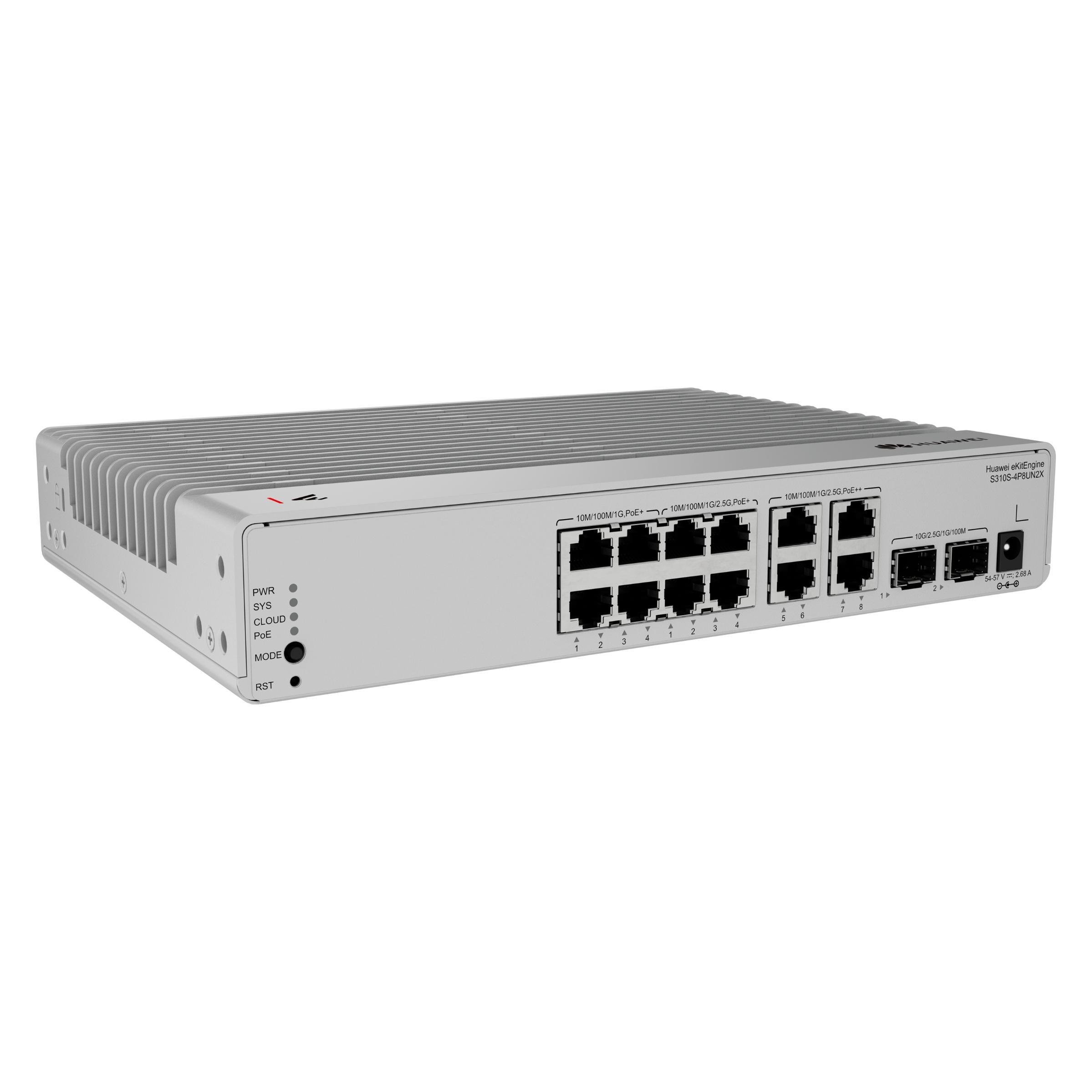 Huawei Data Communication S310S S310S-4P8UN2X S310S-4P8UN2X 4x10/100/1000BASE-T ports PoE 8x10/100/1000/25G (12 Ports) (S310S-4P8UN2X)