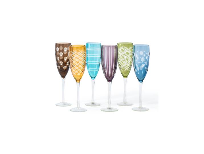 Design Champagnerglas Set „Cuttings“ (6 Stück) Multicolor Pols Potten