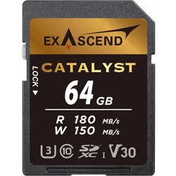 Exascend Catalyst 64GB (UHS-I SD V30) (64 GB, SDXC, U3, UHS-I), Speicherkarte
