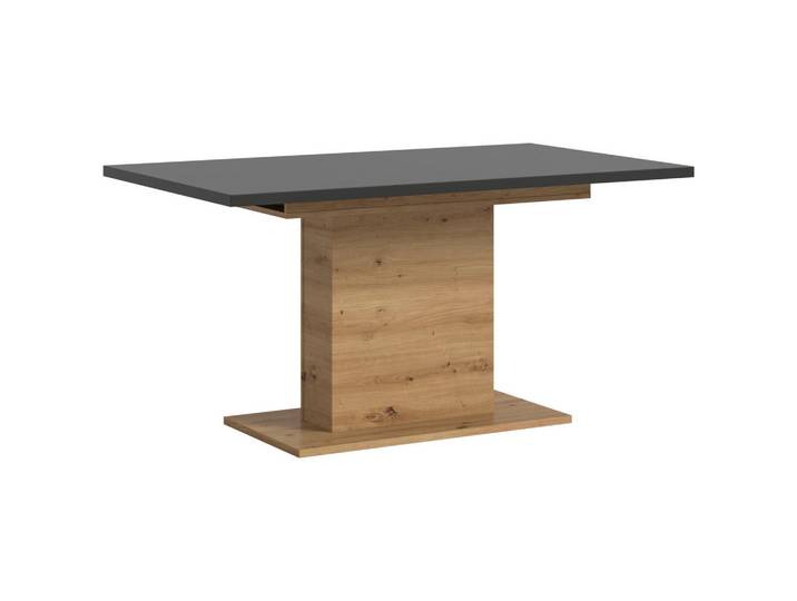 Mid.you Esstisch, Grau, rechteckig, Säule, 90x76x150-190 cm, FSC Mix, ausziehbar, Esszimmer, Tische, Esstische, Esstische ausziehbar