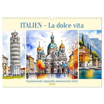 Italien - La dolce vita (Wandkalender 2026 DIN A3 quer), CALVENDO Monatskalender