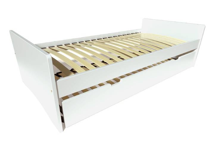 Lit gigogne 90x200 ABC pin massif 90x 200 Blanc