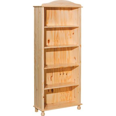 Bücherregal MÖBILIA "Chur", beige (natur), B:77cm H:180cm T:30cm, Massivholz, Regale, Bücherregal, mit gedrechselten Füßen