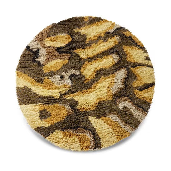 HKliving Rond Vloerkleed Fluffy Wol Dunes Ø145cm
