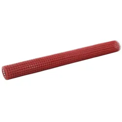 vidaXL Drahtzaun Stahl mit PVC-Beschichtung 25x1,5 m Rot