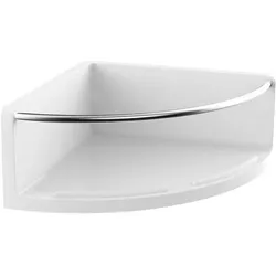 Emco Round Eckduschkorb 434500101 weiß / chrom, 175mm, Kunststoff, mit Metallreling