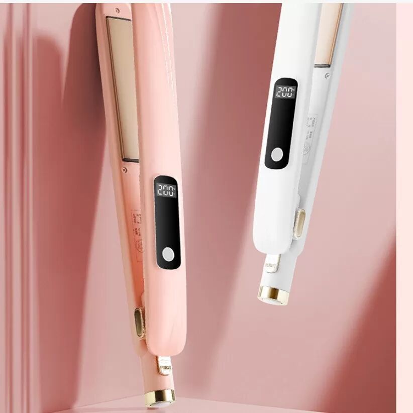 INF 2-in-1 LCD Glätteisen und Lockenstab mit einstellbarer Temperatur Weiß