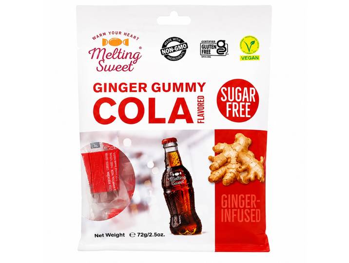 MELTING SWEET Bonbons gélifiés au gingembre saveur cola (sans sucre) 72 g
