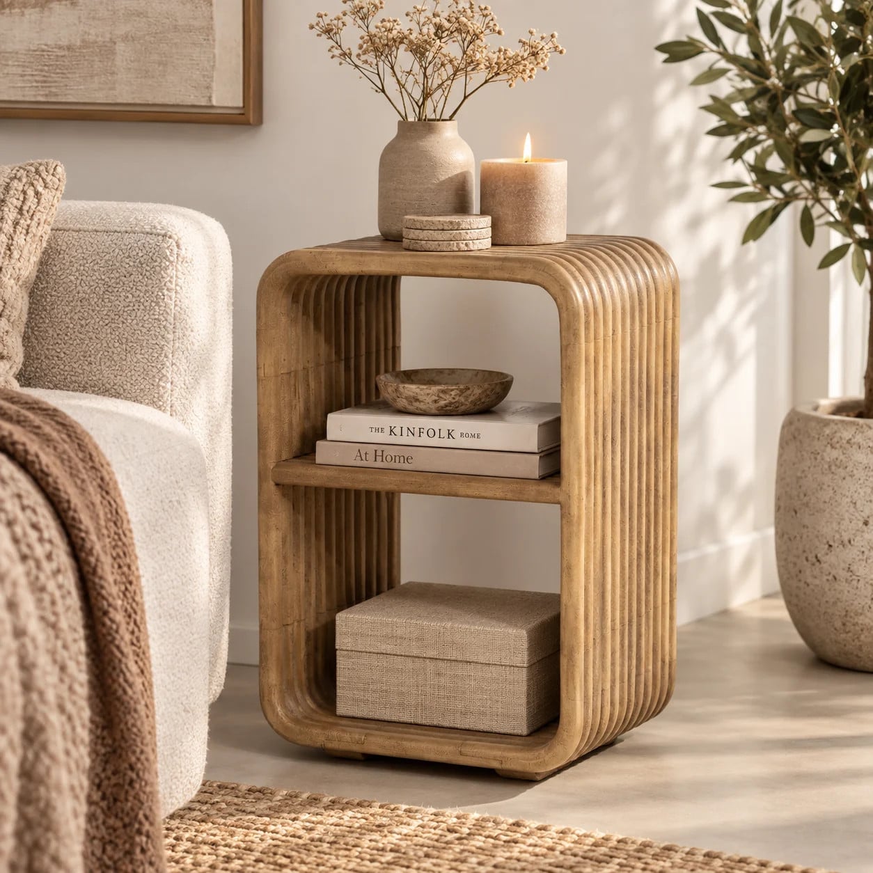 By-Boo Bijzettafel Rigato Mangohout Bruin B: 40 cm, D: 30 cm, H: 60 cm