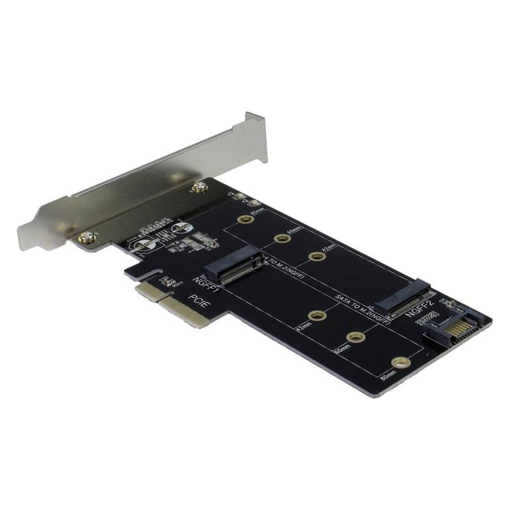 Intertech PCIe Karte für eine M.2 PCIe und eine M.2 S-ATA Festplatte (SATA) (88885375)