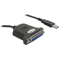 USB 1.1 Adapterkabel, USB-A Stecker > Parallel 25 Pin Buchse schwarz, 80cm