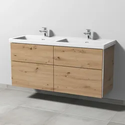 Sanipa 3way Waschtischunterbau zu V&B Subway mit 4 Auszügen, Eiche-Natural-Touch, BR85185 BR85185