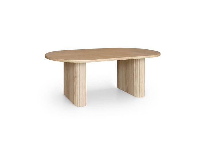 Table basse ovale en bois clair 110cm