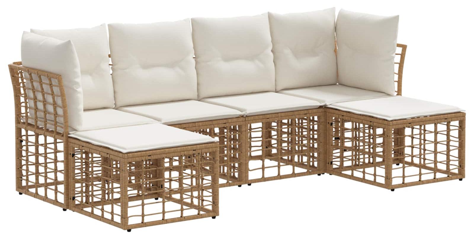 Outdoor-Sofagarnitur Natur Polyester