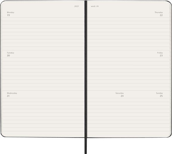 Moleskine 2027 Kalender   H   Uge H.   L   Sort