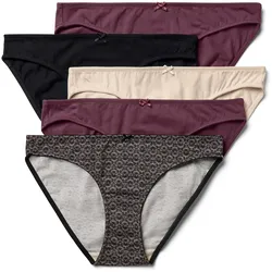 Tchibo - 5 Slips - Damen - Gr. L - bordeaux
