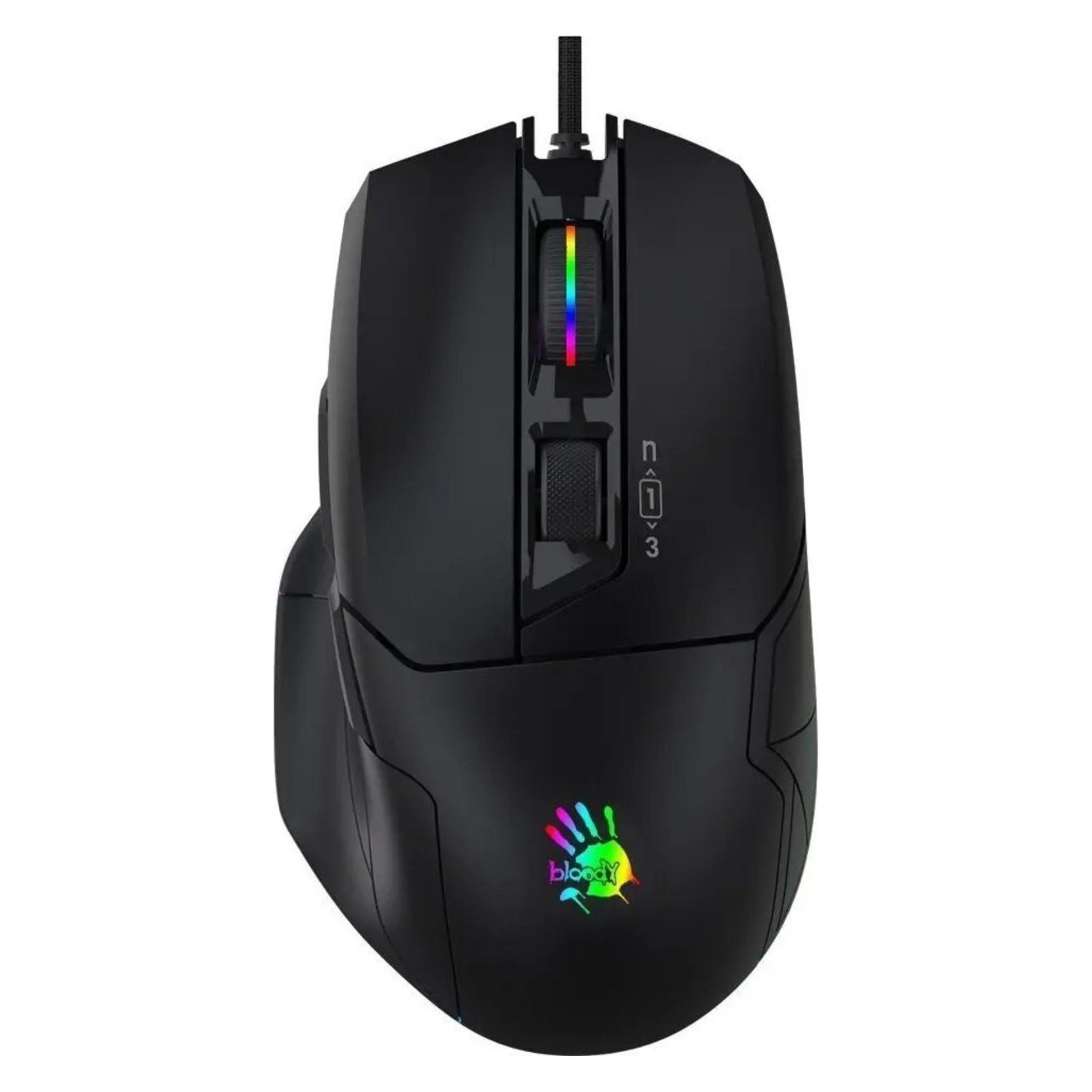 A4Tech Bloody W70 Max Activated, RGB podsvícená herní myš, 12000 DPI, USB, černá (Kabelgebunden) (W70 MAX)