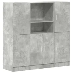vidaXL 3-tlg. Küchenschrank-Set Betongrau Holzwerkstoff