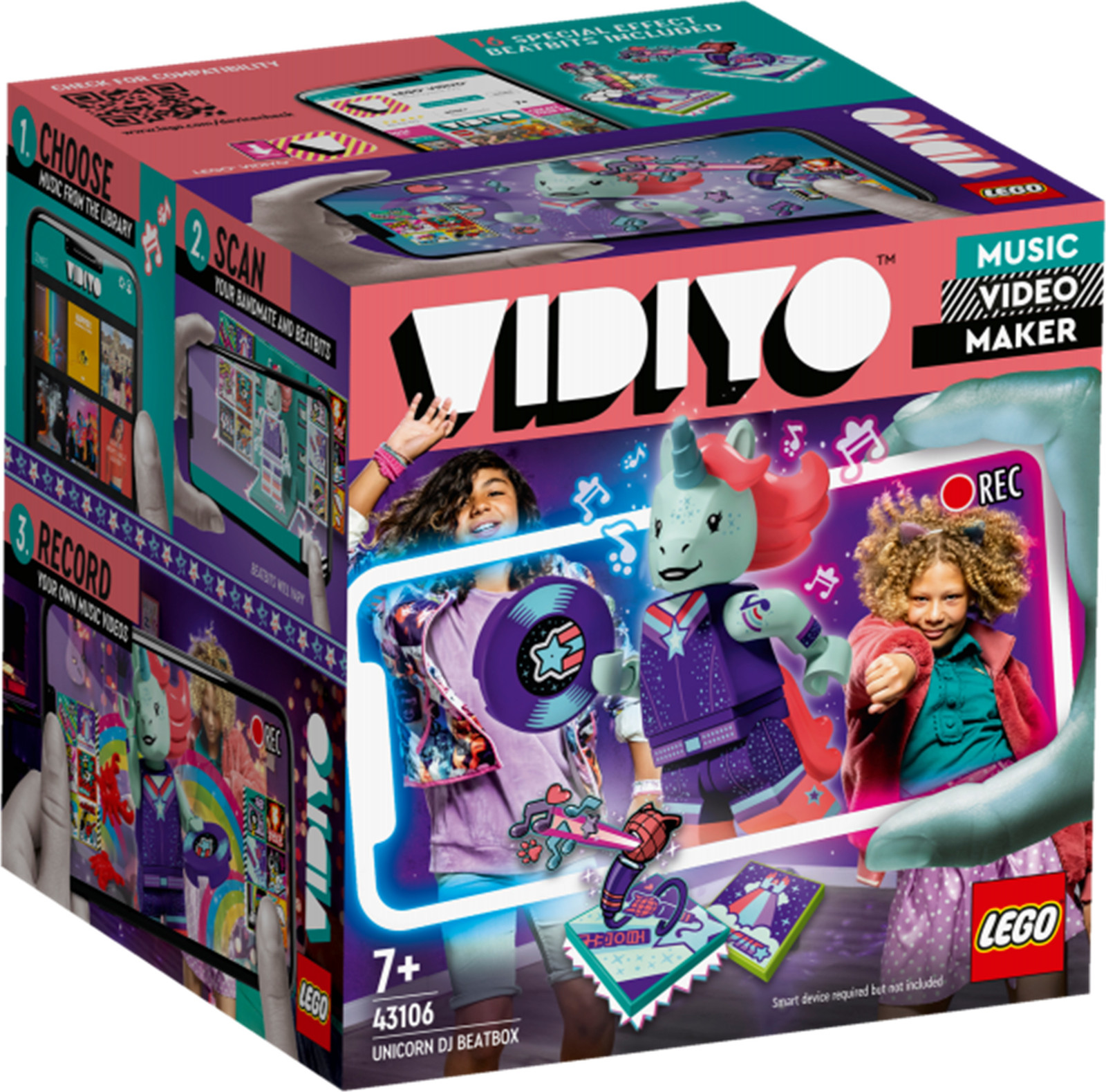 LEGO 43106 VIDIYO Eenhoorn DJ BeatBox met AR-app en eenhoorn minifiguur