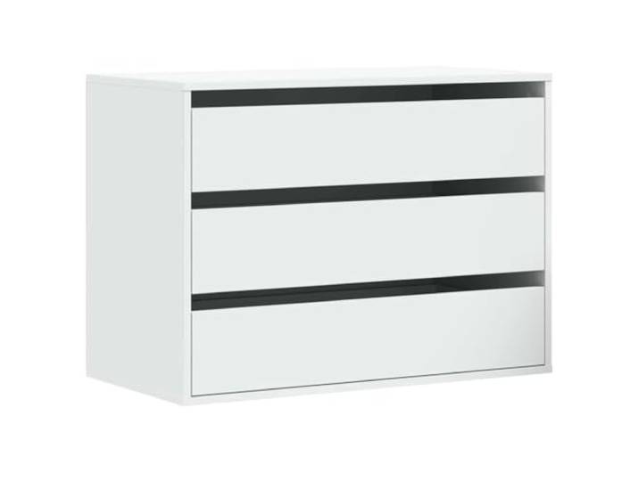 LMTYOENFG Kommode Weiß 80x41x58 cm Holzwerkstoff Schubladenkommode Kompakter Schubladenschrank mit 3 Fächern für Wohnzimmer und Schlafzimmer. Stabile Oberfläche für Dekoration.