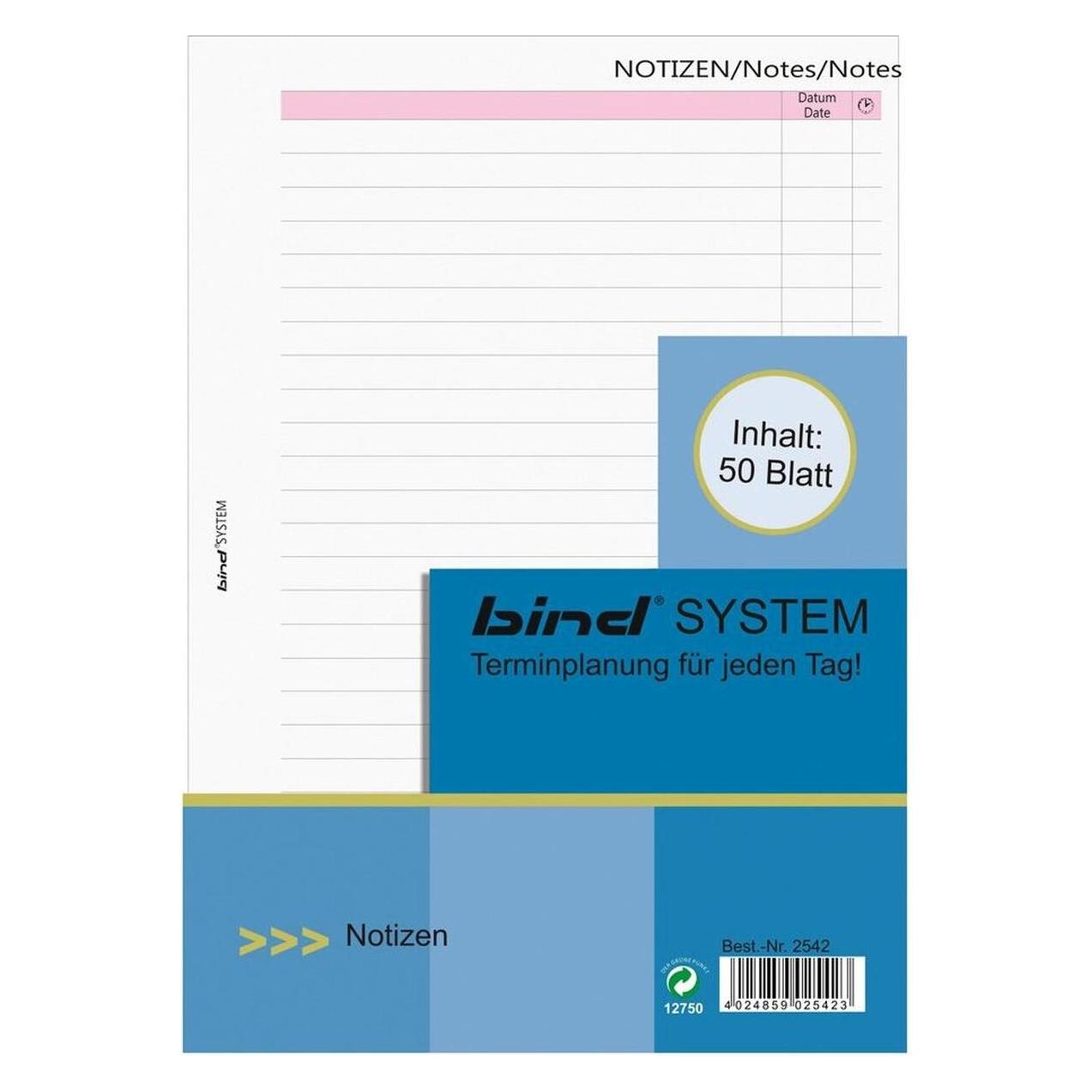Bind Ersatzeinlagen Notizbltter Manager, A5, liniert VE = 1 (A5) (B2542)