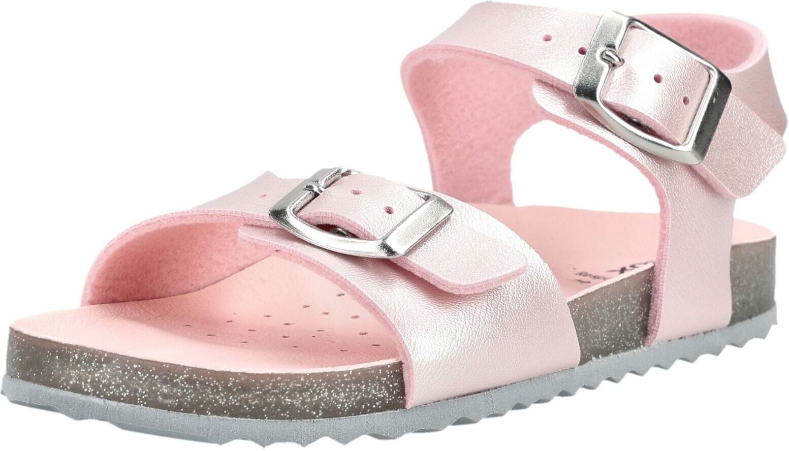 Riemchensandalette GEOX "Geox Sandalen Lederimitat", Mädchen, Gr. 30, Textil, rosa (silber, rosa), Lederimitat, Schuhe