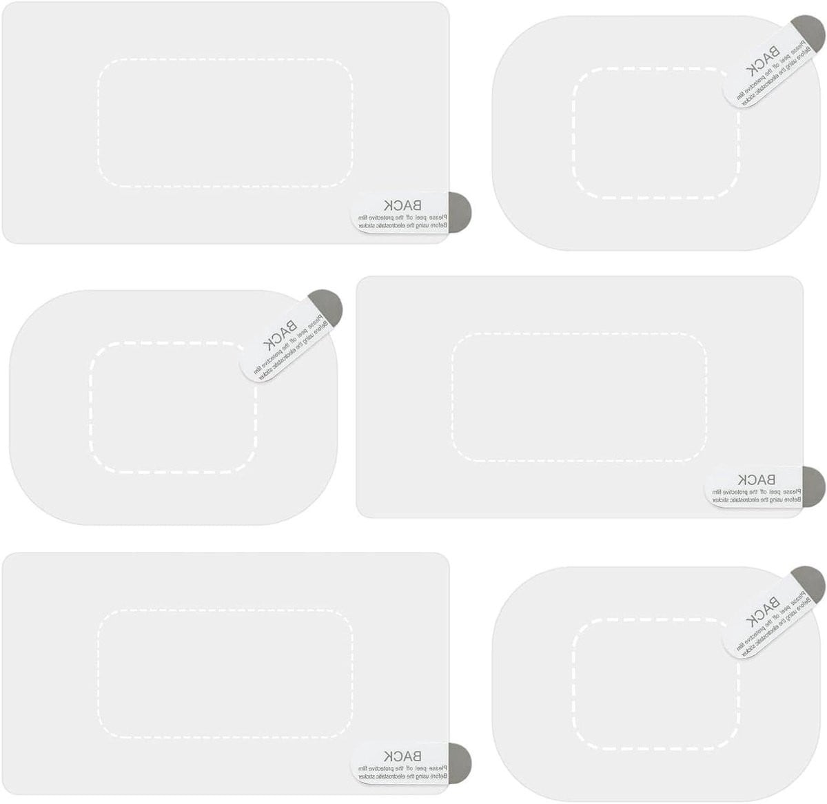 Dash Cam Windshield Stickers - 6 stuks Statische Raamfolie voor Lijmvrije Bevestiging - Transparant