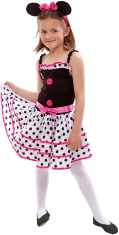 Mäuschen-Kostüm für Kinder, pink/schwarz/weiß