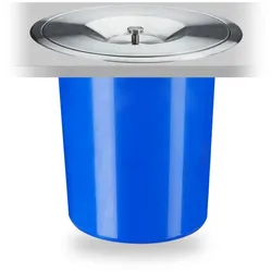 Relaxdays Mülleimer für Arbeitsplatte 5 Liter Blau,Silber