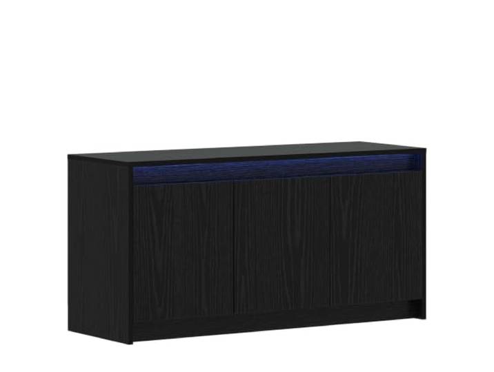 Makastle TV-Schrank 100x34x50 cm Schwarze Eiche mit LED