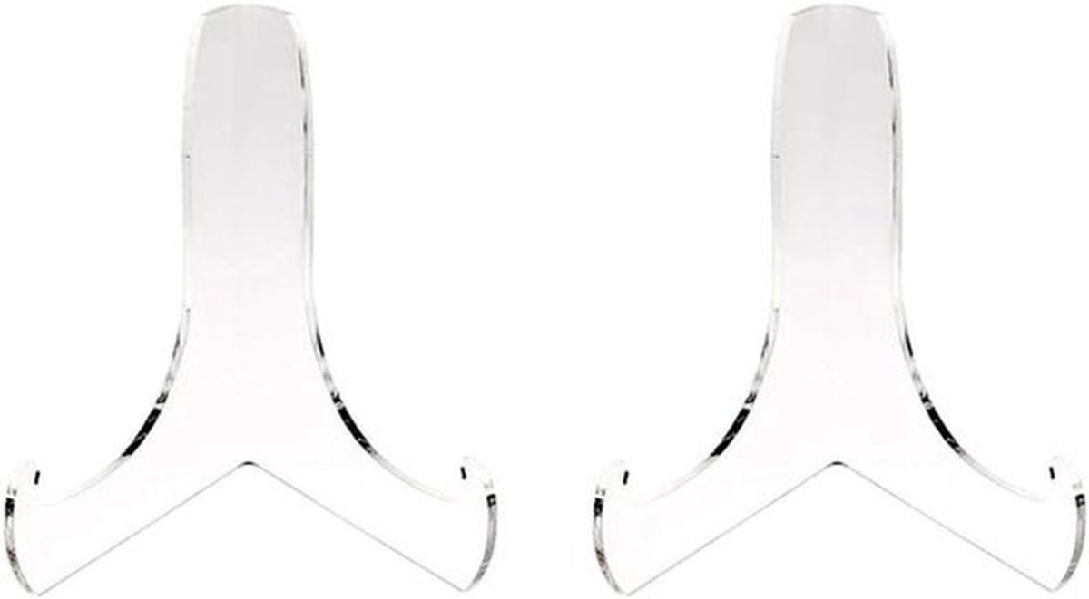Set van 2 transparante acryl displaystandaards voor foto's en kunstwerken