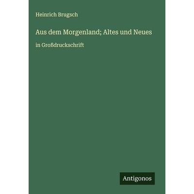 Aus dem Morgenland; Altes und Neues, Gebundene Ausgabe von Heinrich Brugsch, Antigonos Verlag, 978-3-563-70174-4