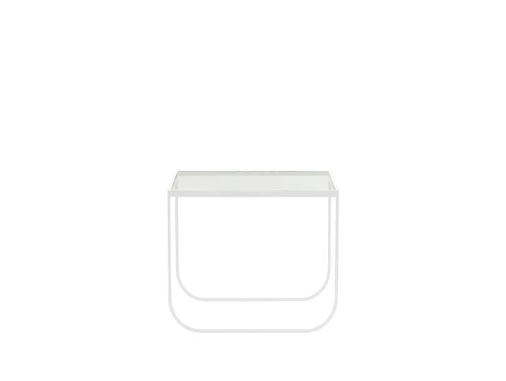 Asplund Table basse Tati Square verre, support blanc