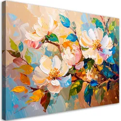LEINWANDBILD Bunte Blumen Blätter Natur 120x80cm
