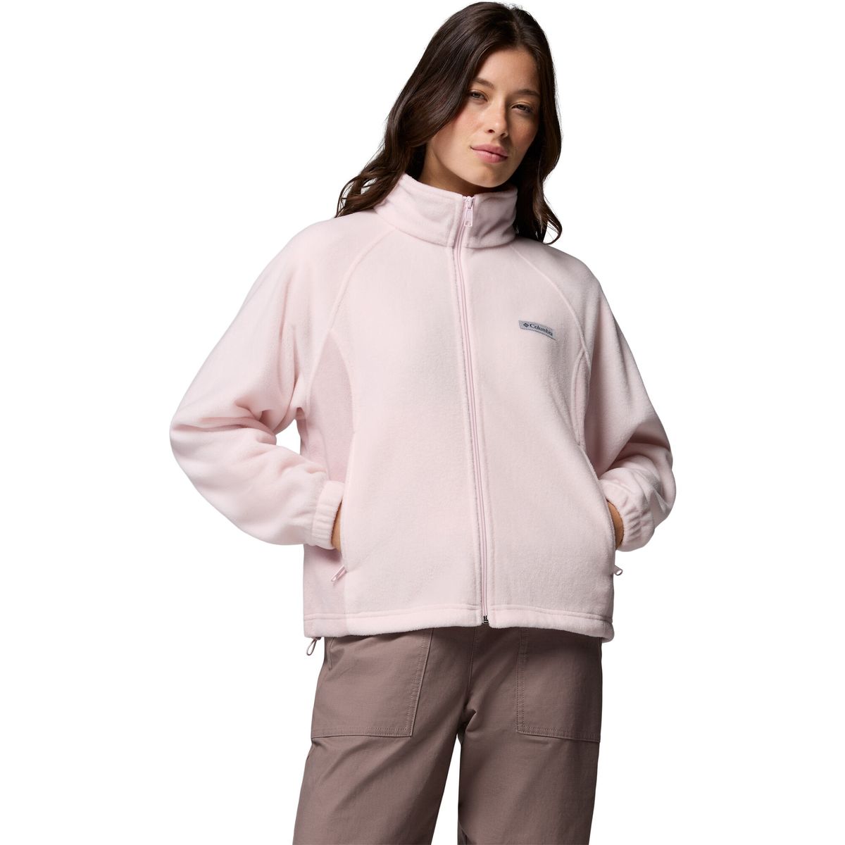 Columbia Women's Benton Springs Relaxed Fleece Jacket powder pink, mineral pink (697) L 213622-2136221-697-L