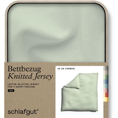 Schlafgut "Premium Bettbezug Knitted Jersey (1 St)" Ton-in-Ton Reißverschluss, Bio-Baumwolle mit Elasthan, Uni, OEKO Tex