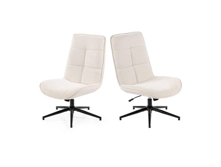 Meubles Cosy Drehessel 2er Set in Beige, 61x95x53 cm, Wohnzimmer, Sessel