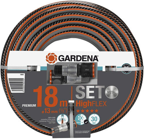 Gardena HighFLEX Comfort Tuyau d&amp;#039;arrosage,13 mm (1/2&amp;quot;), 18m Kit avec raccords, 18062-20