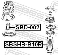 Febest Anschlagpuffer, Federung Sbd-002 Hinterachse Für Subaru