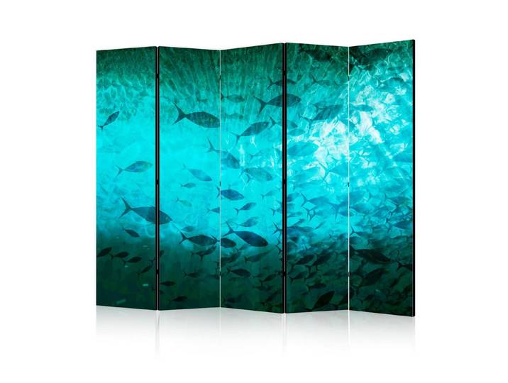 Muralo Paravent 5-teilig Raumteiler klappbar Fischschwarm Natur (Packung, 1 St., 225x172 cm), 3 Varianten, Für das Wohnzimmer, das Schlafzimmer