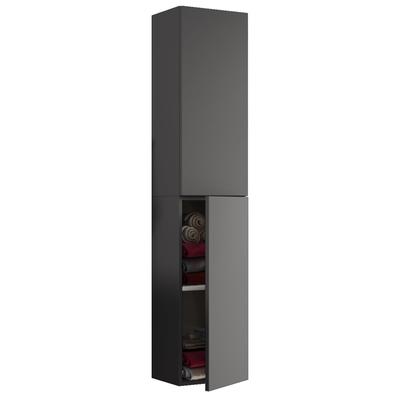 Hochschrank VCM "Holz Badmöbel Bad Hochschrank Badschrank Lendas", schwarz (anthrazit), B:33cm T:22cm, Obermaterial: 100% Holz Wood., Schränke, Hochschrank
