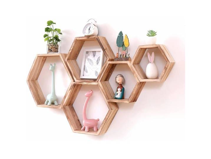 Étagères flottantes hexagonales stockage fixé au mur de l'étagère hexagonale