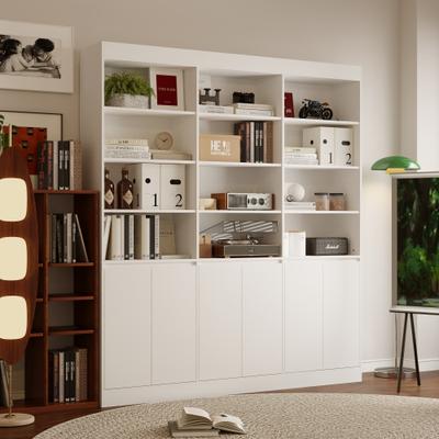 Timechee Bookshelves Display Cabinet Bookcase 70.9” Wide Freestanding Storage Cabinet Multi-Purpose Organizer for Home