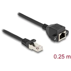 DELOCK RJ50 Verlängerungskabel Stecker zu Buchse S/FTP 0,25m