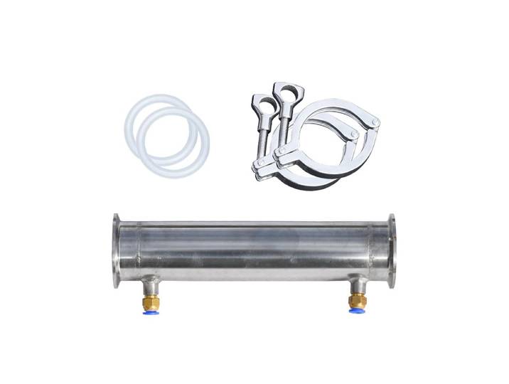 Raccord sanitaire 51 mm D.E. x 64 mm D.E. en acier inoxydable 304, raccord de tuyauterie à trois colliers pour tour de refroidissement