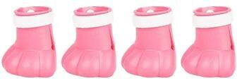 Uplift Essentials 4 Piece Anti Scratch Silicone Cat Paw Boots With Adjustable Straps pink l