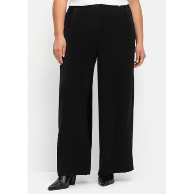 Anzughose SHEEGO, Damen, Gr. 48, Normalgrößen, schwarz, 100% Polyester, unifarben, Hosen Anzughose