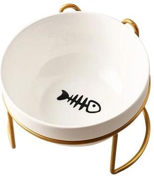 Uplift Picks Raised Ceramic Pet Bowl With Stand For Cat Puppy Food And Water Feeding f